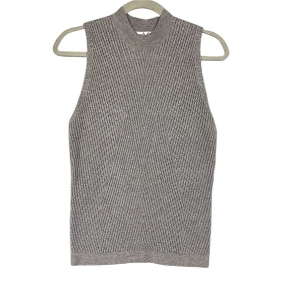 Magaschoni Sweater Vest Womens Size Large Gray Knit High Neck Tank - Picture 1 of 6